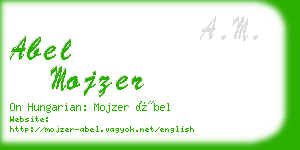 abel mojzer business card